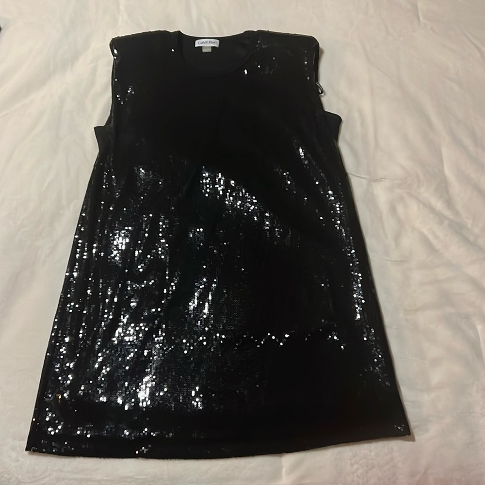 Calvin Klein sequin black dress